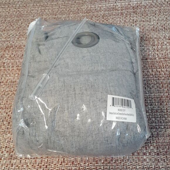 New P&H Homespun Double Wide Grommet Top Patio Panel With Wand Grey 80×84 New - Picture 2 of 3
